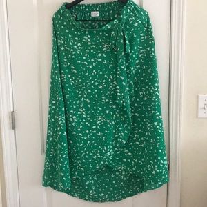 Le Lis Green Skirt with ties and zip on the side